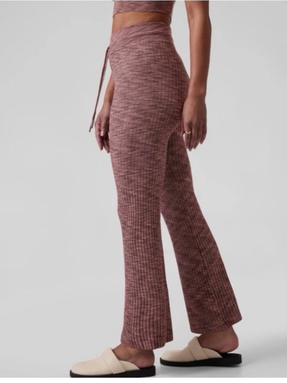 Athleta Revolve Ribbed Flare Lounge Pants in Tawny Rose - Picture 6 of 7